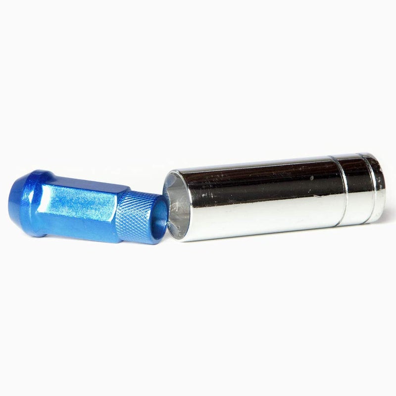 Circuit Performance Forged Steel Extended Open End Hex Lug Nut for Aftermarket Wheels: 12x1.5 Blue - 20 Piece Set + Tool - Image 5
